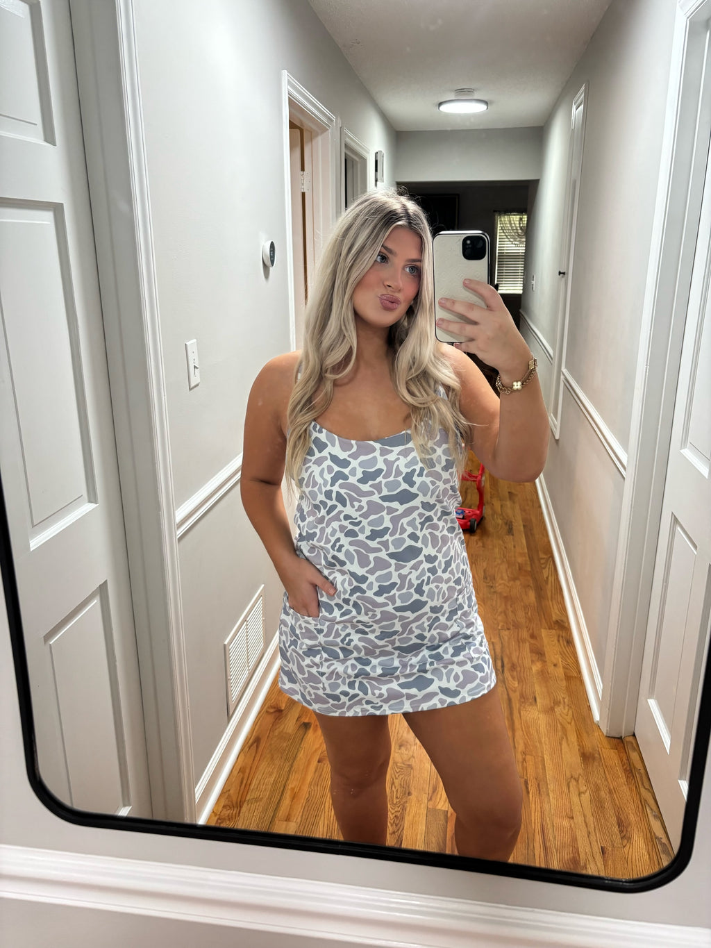Grey Camo Romper Dress - In Stock