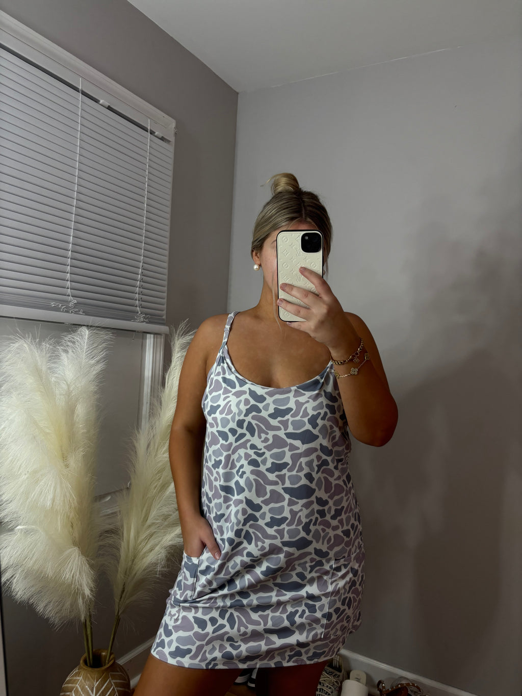 Grey Camo Romper Dress - In Stock